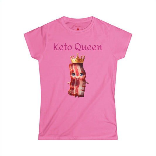 Keto Queen Women’s Softstyle Tee – Fun Low Carb Diet Shirt for Food Lovers & Keto Enthusiasts