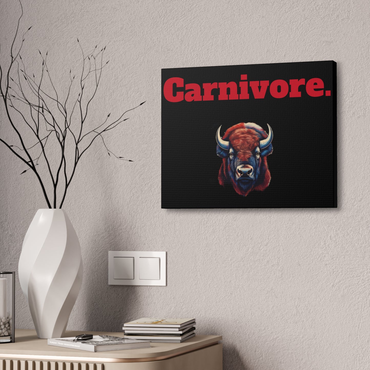 Carnivore Wall Art Canvas – Bold Bison Design for Meat Lovers | Unique Home & Man Cave Decor