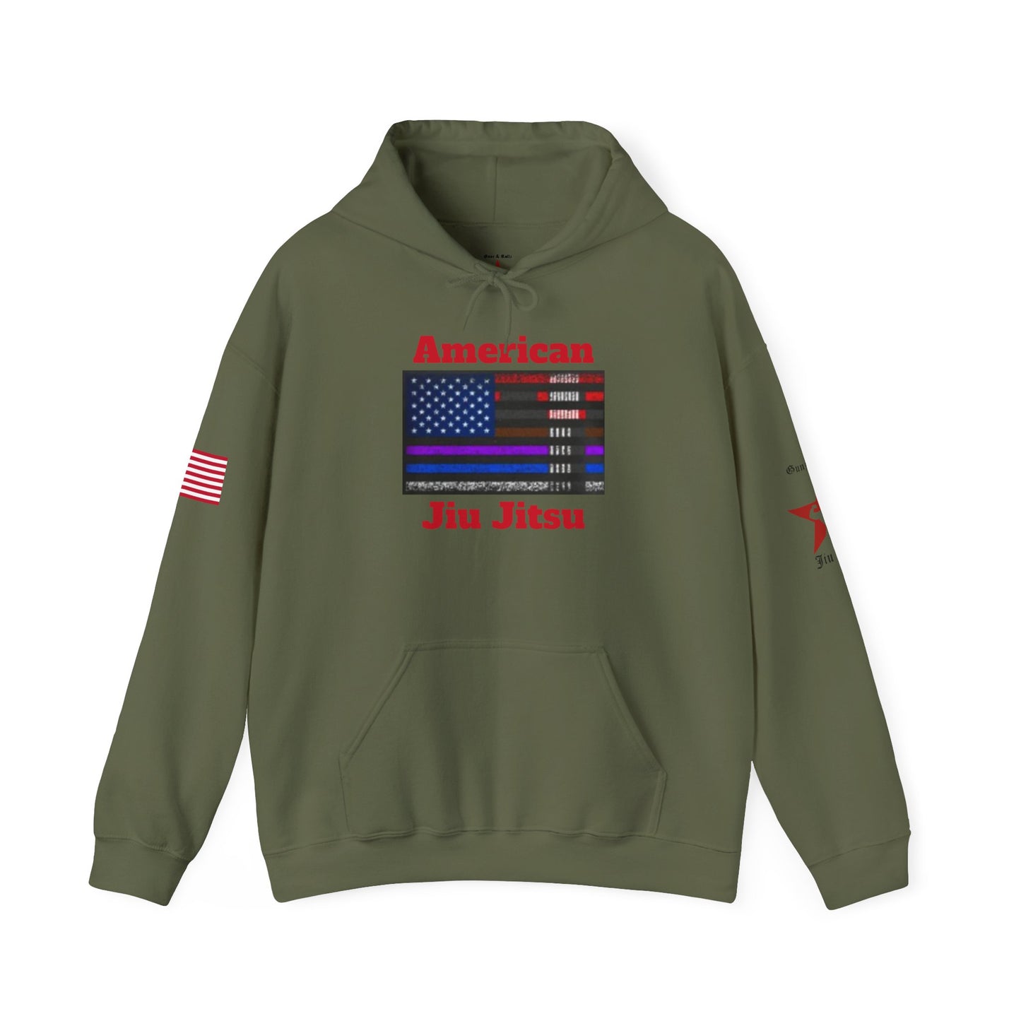 American Jiu Jitsu Unisex Hoodie – Patriotic Flag Sweatshirt for Everyday Comfort