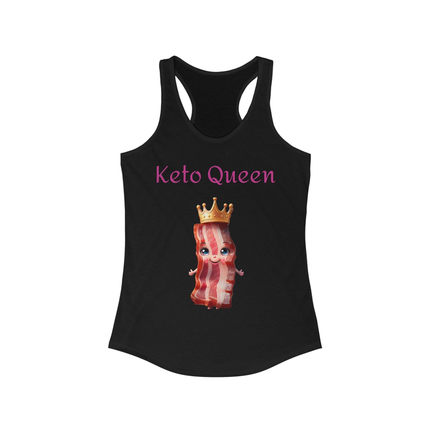 Keto Queen Women’s Racerback Tank Top – Fun Fitness & Foodie Workout Shirt | Lightweight Summer Gym Apparel