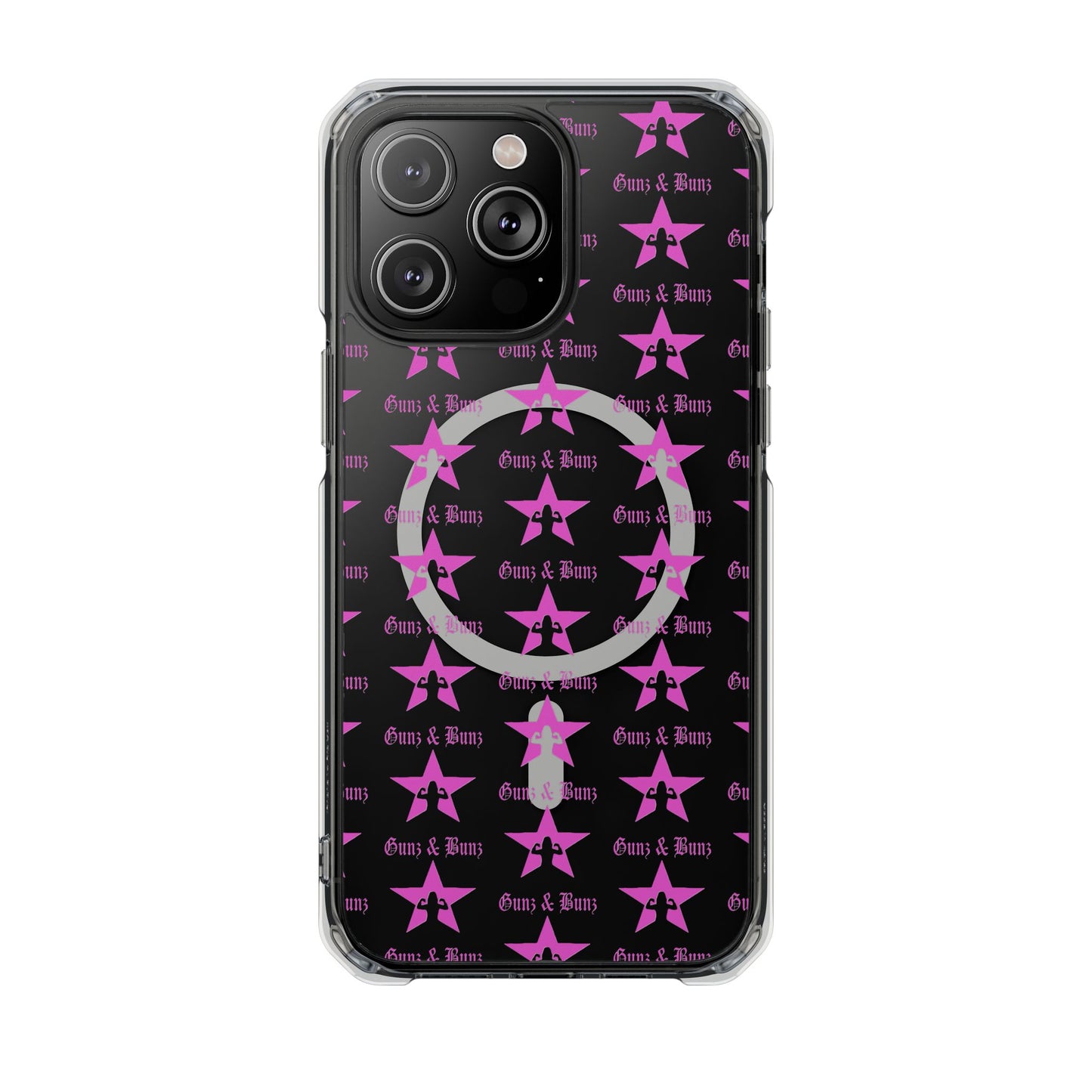 Gunz & Bunz Magnetic Clear Impact Phone Case - Bold Star Design, Perfect for Fitness Enthusiasts