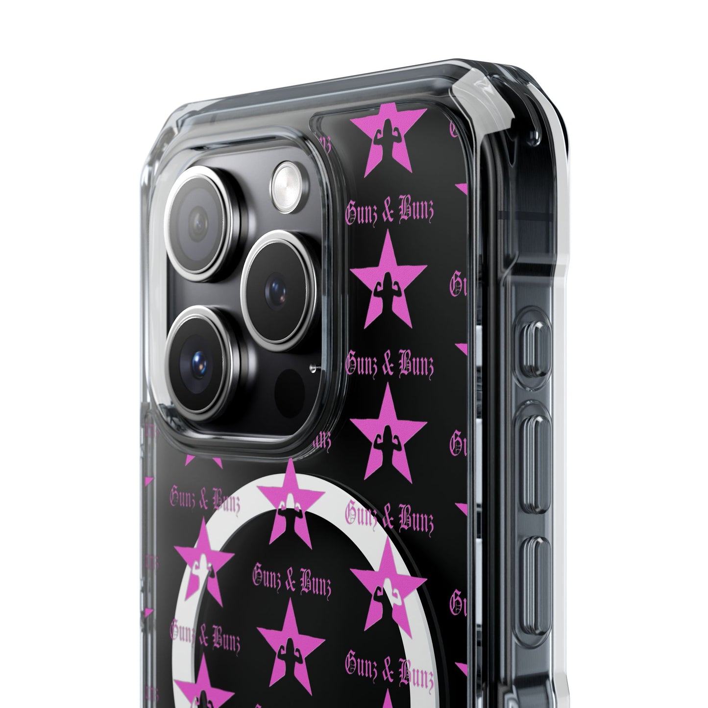 Gunz & Bunz Magnetic Clear Impact Phone Case - Bold Star Design, Perfect for Fitness Enthusiasts