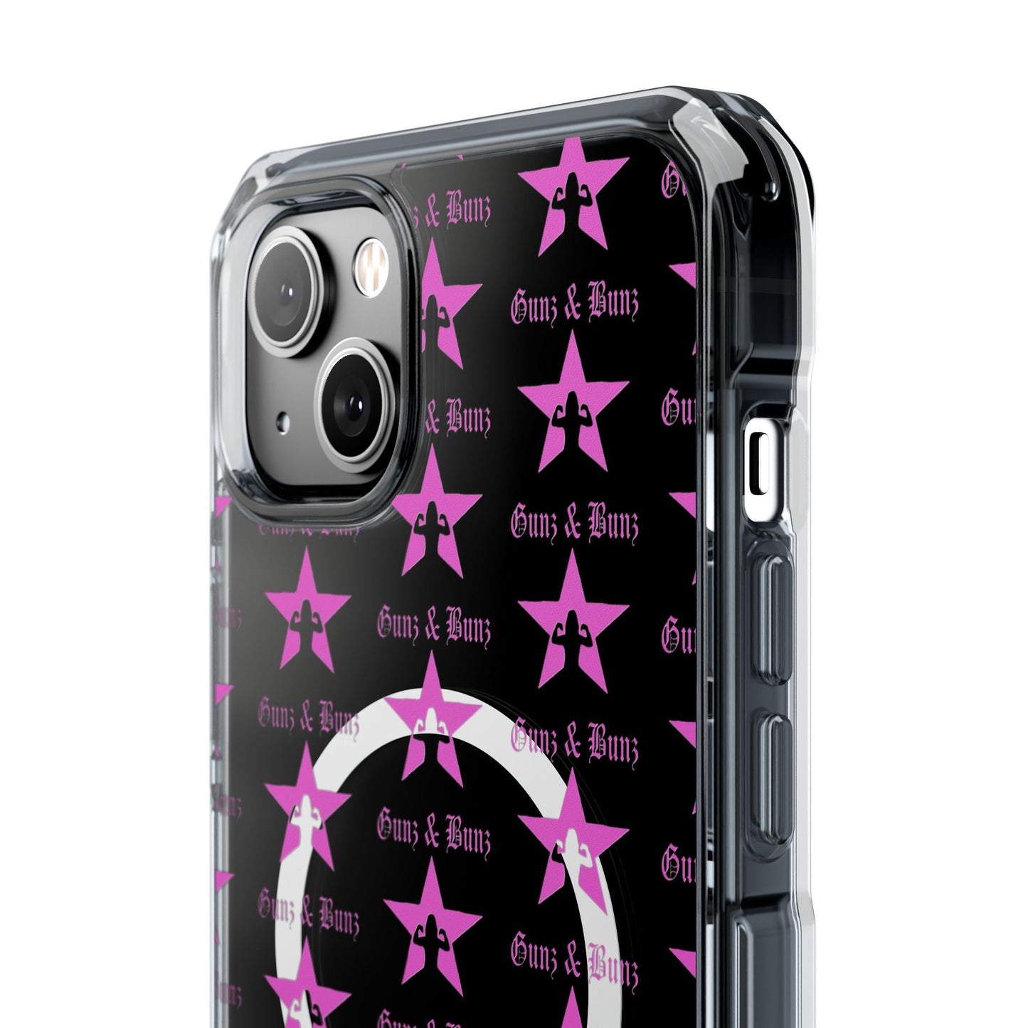 Gunz & Bunz Magnetic Clear Impact Phone Case - Bold Star Design, Perfect for Fitness Enthusiasts