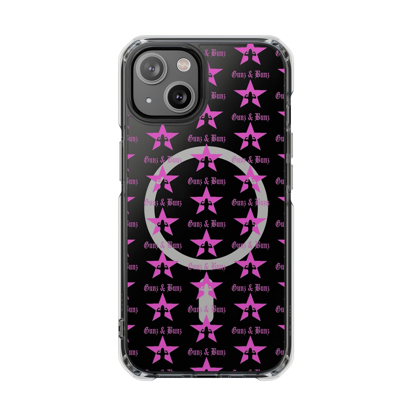Gunz & Bunz Magnetic Clear Impact Phone Case - Bold Star Design, Perfect for Fitness Enthusiasts