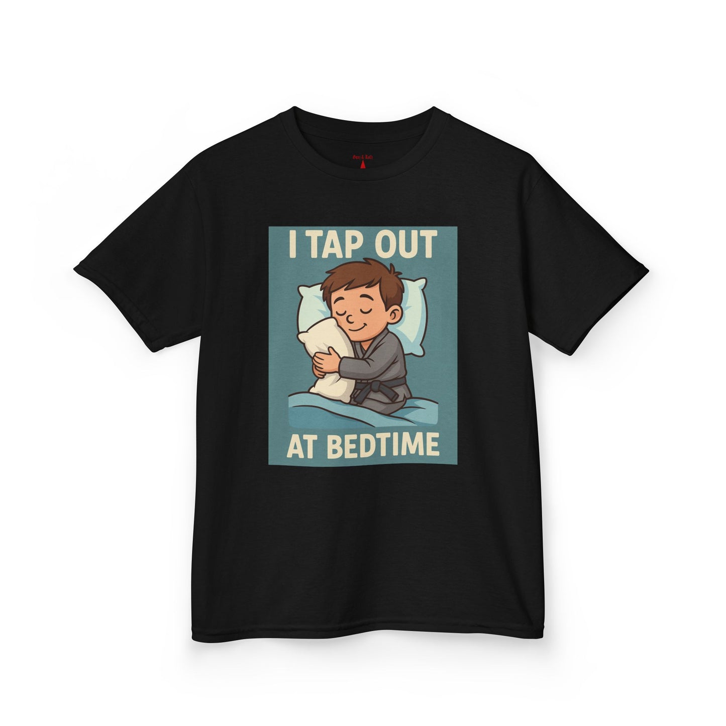 "I Tap Out at Bedtime" – Kids Jiu Jitsu Cartoon Tee