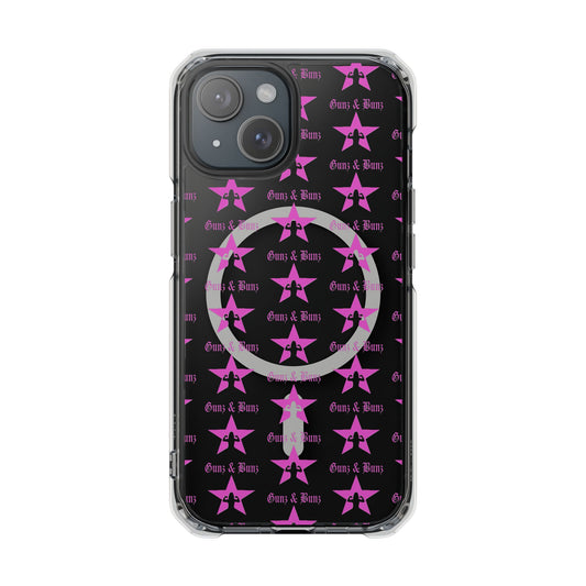 Gunz & Bunz Magnetic Clear Impact Phone Case - Bold Star Design, Perfect for Fitness Enthusiasts