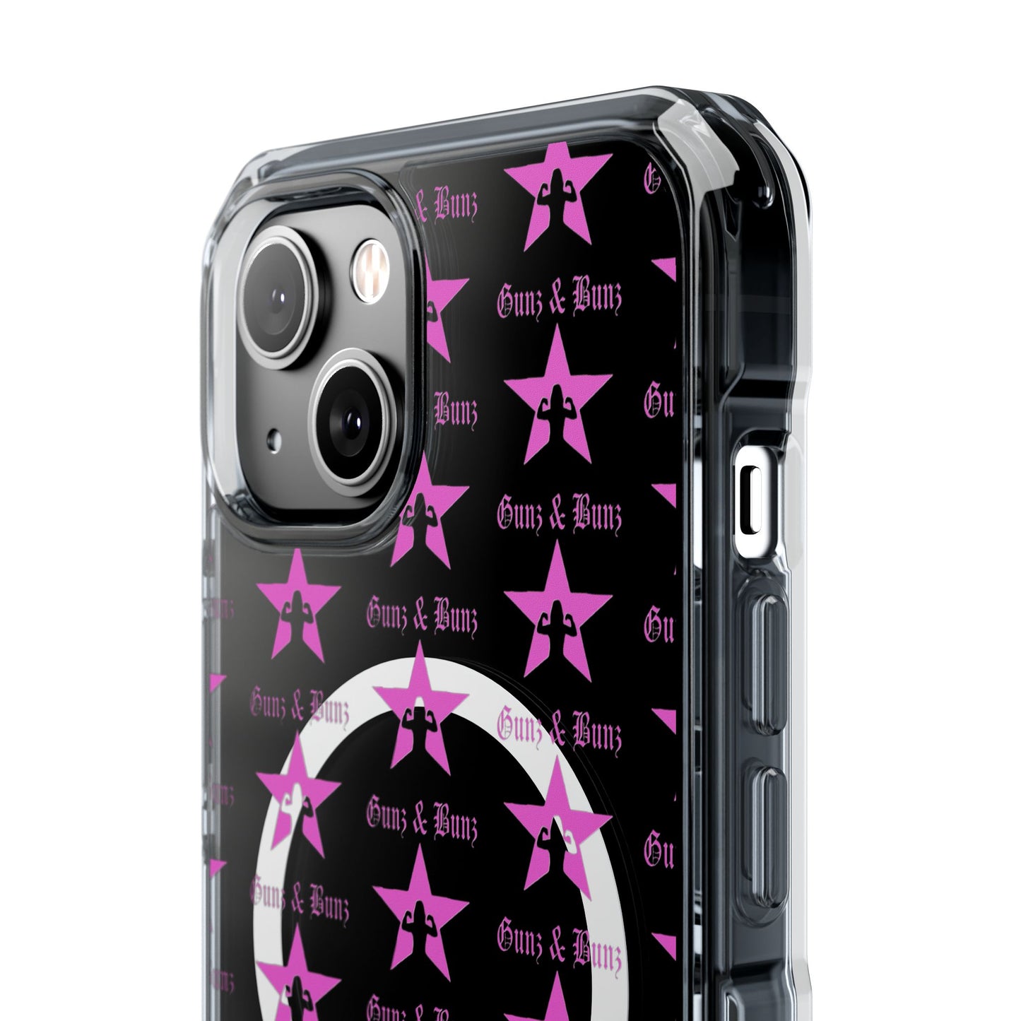 Gunz & Bunz Magnetic Clear Impact Phone Case - Bold Star Design, Perfect for Fitness Enthusiasts