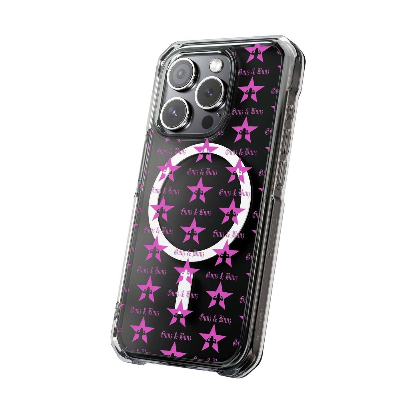 Gunz & Bunz Magnetic Clear Impact Phone Case - Bold Star Design, Perfect for Fitness Enthusiasts