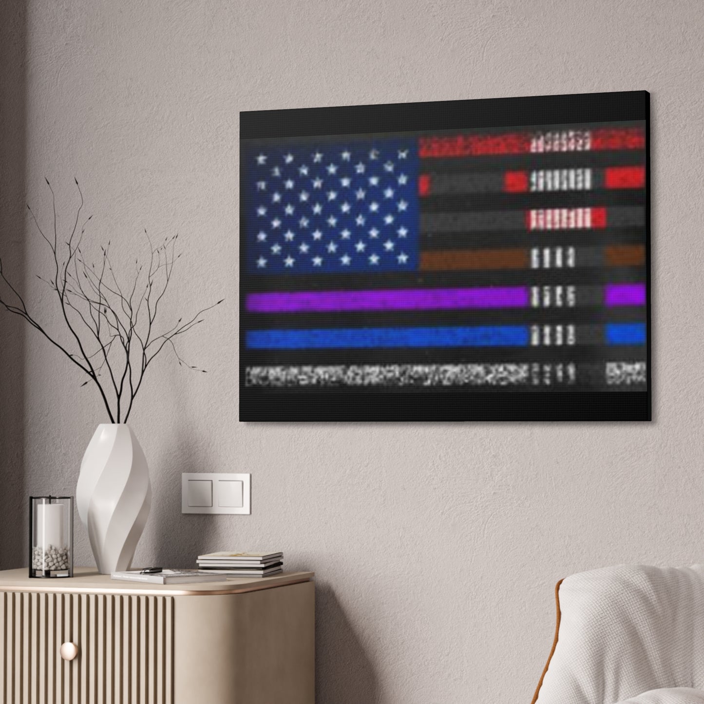 Patriotic Jiu Jitsu Canvas Wall Art – Distressed American Flag Decor | Martial Arts Home & Gym Accent