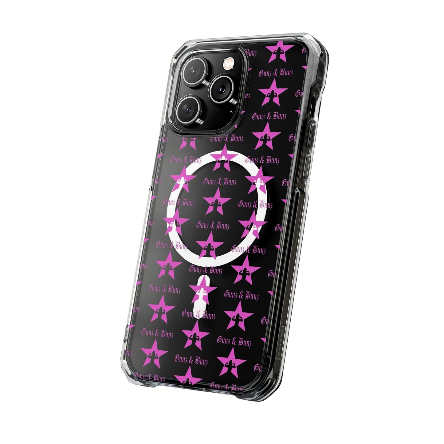 Gunz & Bunz Magnetic Clear Impact Phone Case - Bold Star Design, Perfect for Fitness Enthusiasts