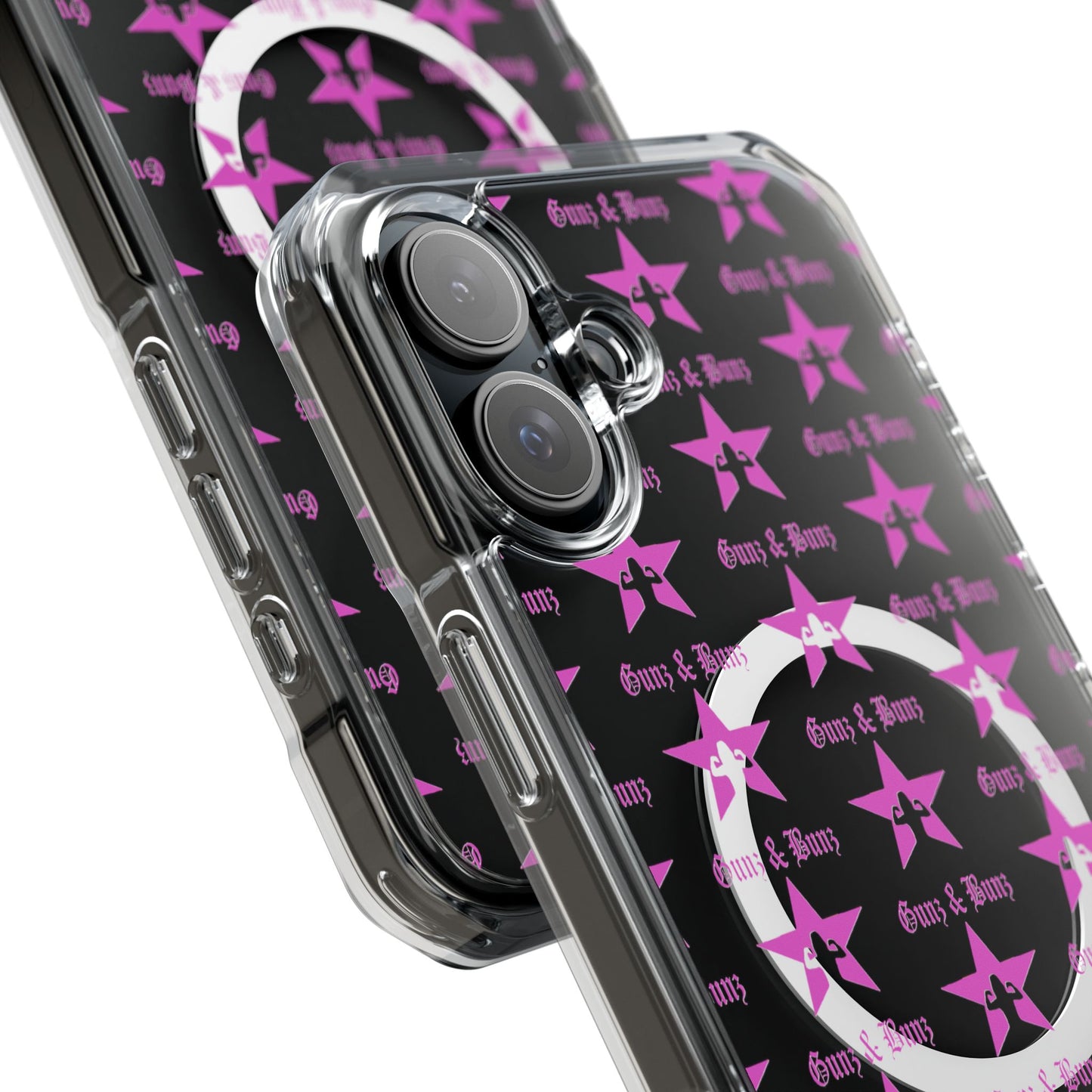 Gunz & Bunz Magnetic Clear Impact Phone Case - Bold Star Design, Perfect for Fitness Enthusiasts