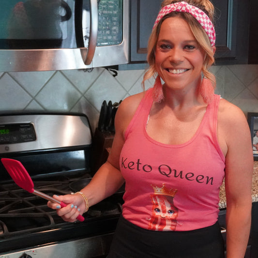 Keto Queen Women’s Racerback Tank Top – Fun Fitness & Foodie Workout Shirt | Lightweight Summer Gym Apparel