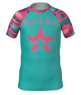 Kid’s NOGI Pink & Teal Rash Guard – Durable Funky BJJ Grappling Shirt | Youth Competition Martial Arts Gear