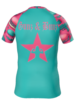 Kid’s NOGI Pink & Teal Rash Guard – Durable Funky BJJ Grappling Shirt | Youth Competition Martial Arts Gear