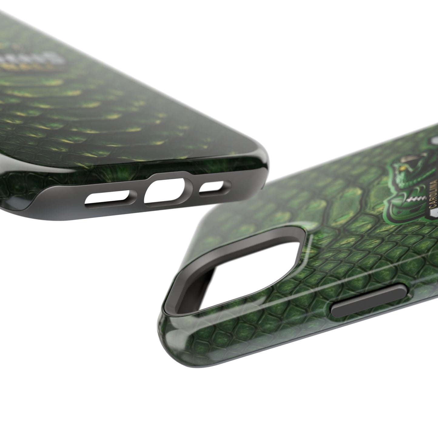 Copperheads Football Magnetic Impact-Resistant Phone Case — Green Snake Scale Design