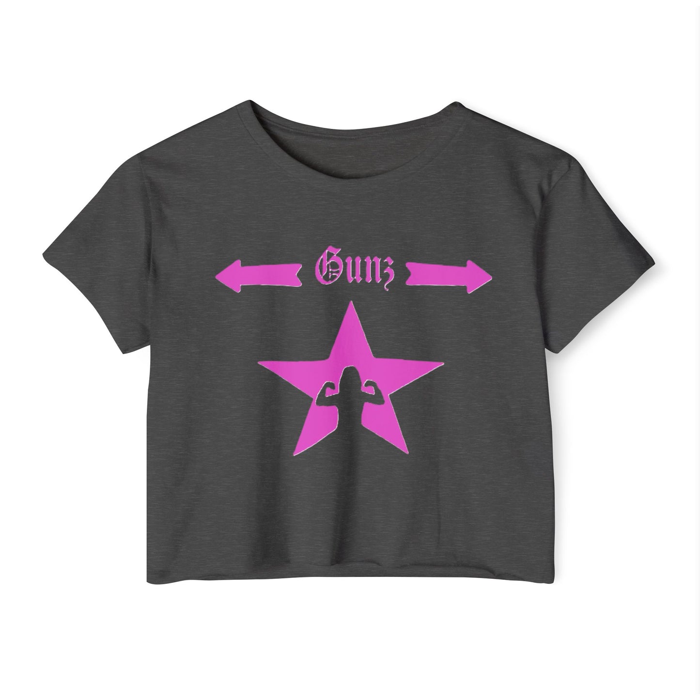 Women’s Pink Star Festival Crop Top – Trendy Music Lover’s Shirt | Stylish Summer Concert & Party Tee