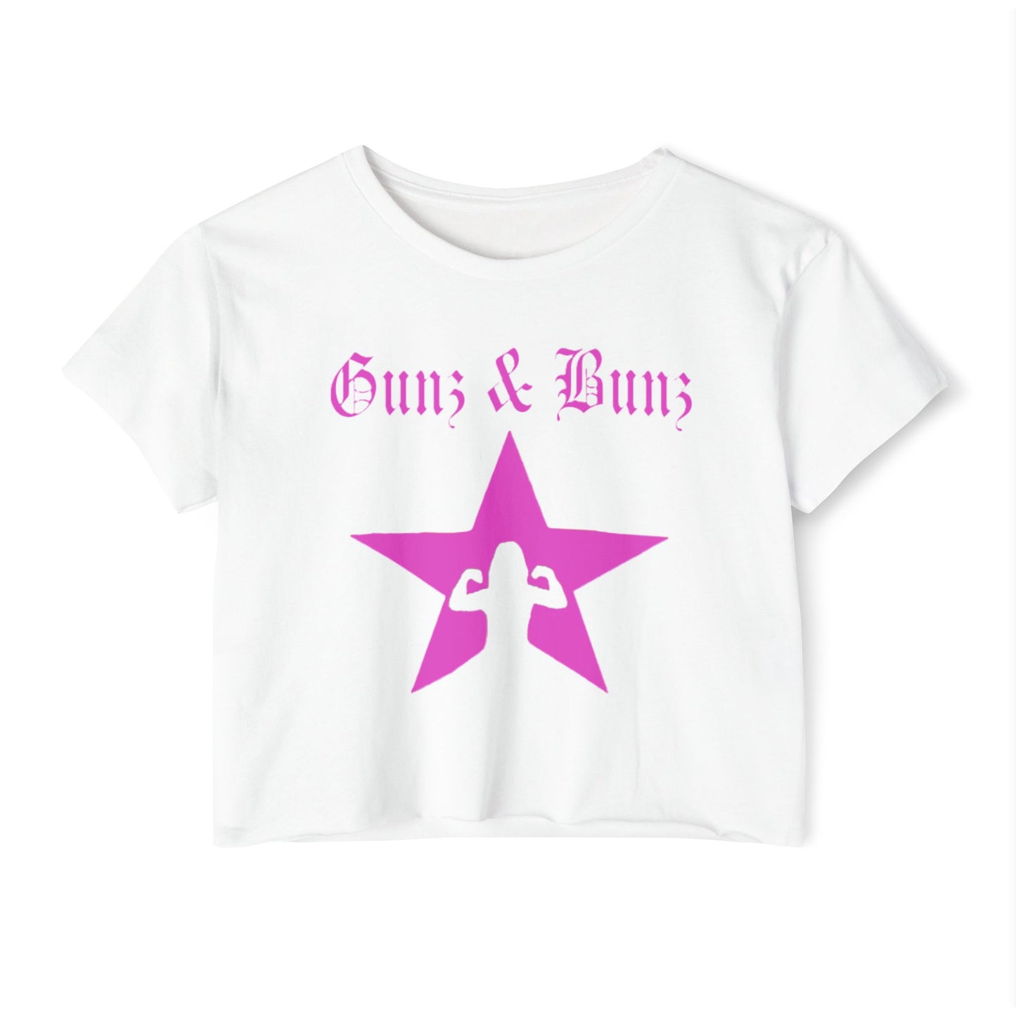 Gunz & Buns Festival Crop Top - Stylish Women’s Statement Tee for Music Festivals & Summer Outings