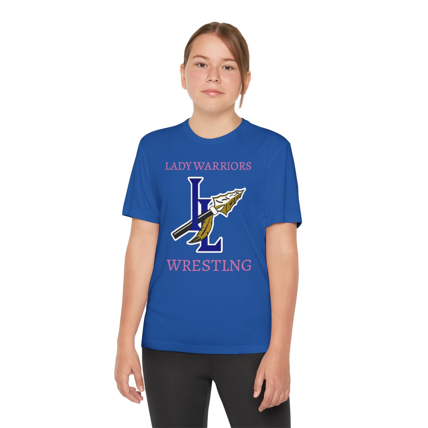 Lady Warriors Wrestling Youth Tee - Team Logo Youth Competitor Shirt
