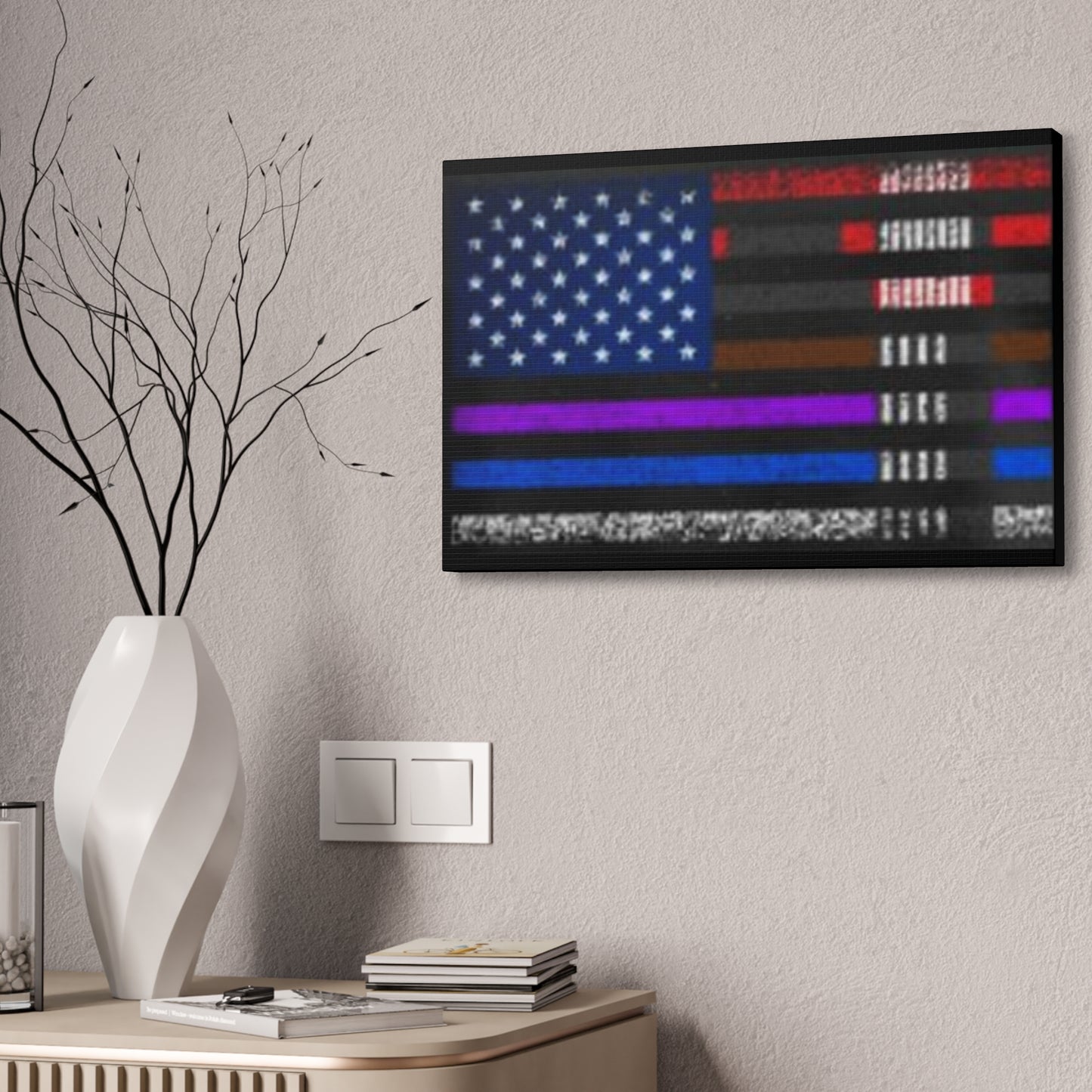Patriotic Jiu Jitsu Canvas Wall Art – Distressed American Flag Decor | Martial Arts Home & Gym Accent