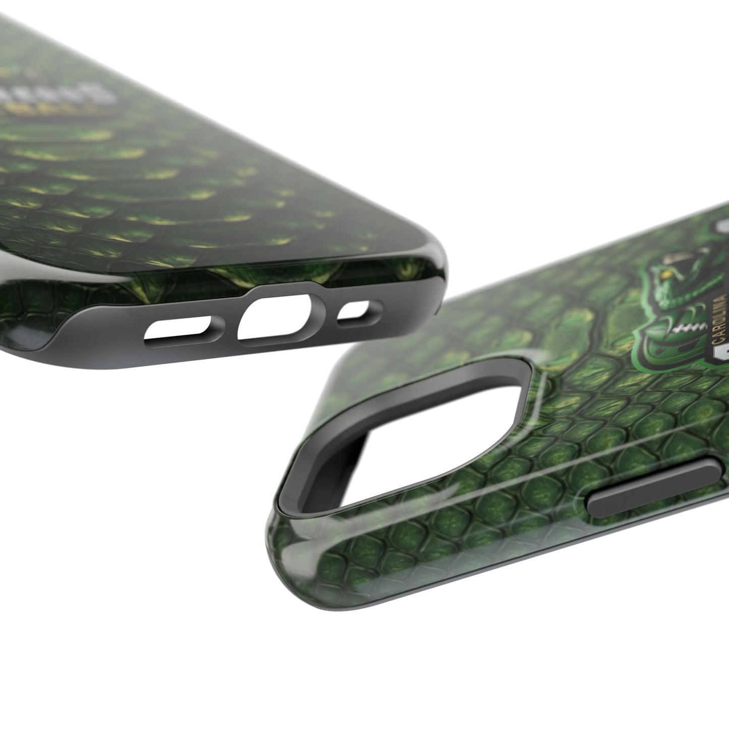 Copperheads Football Magnetic Impact-Resistant Phone Case — Green Snake Scale Design