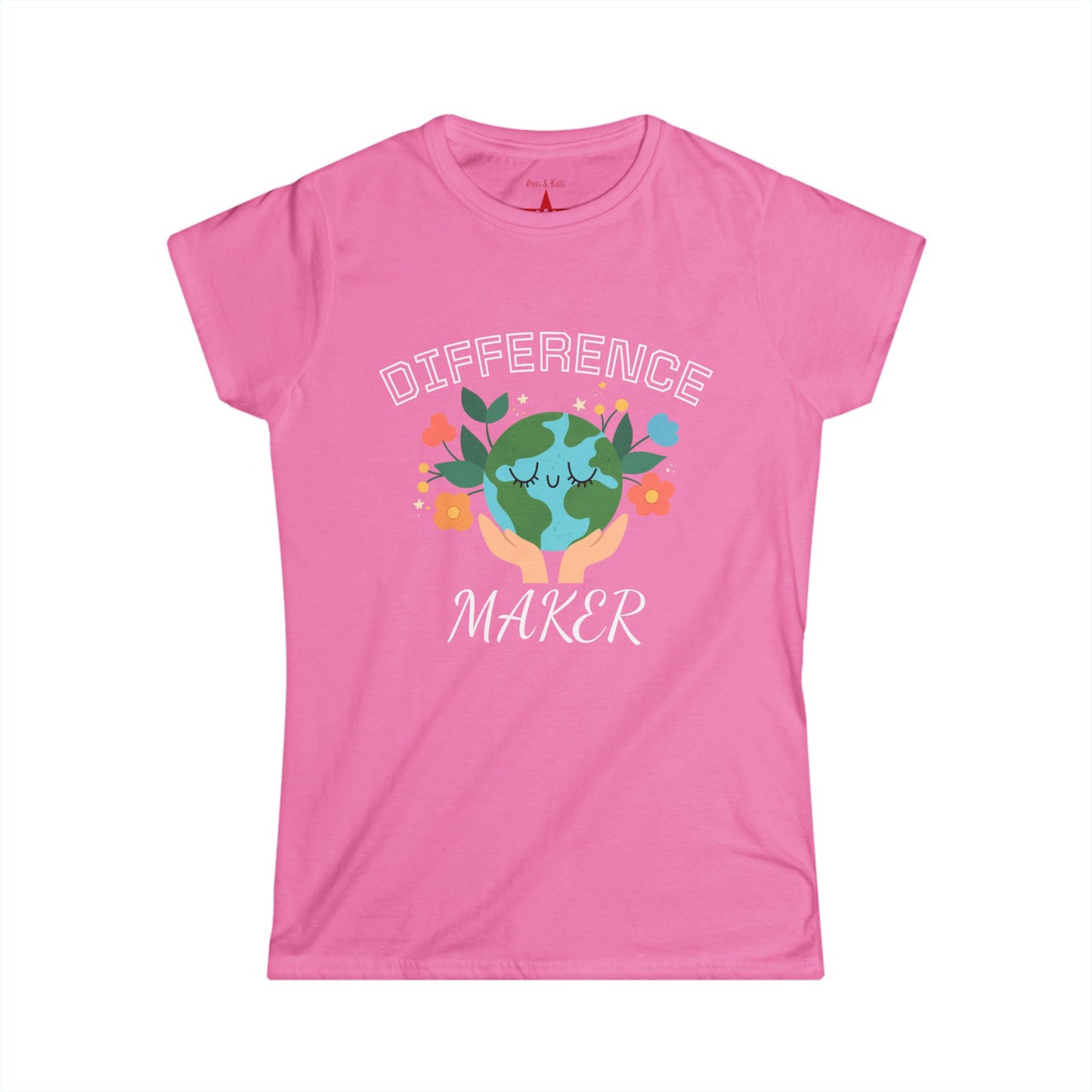 Eco-Friendly Difference Maker Tee | Women's Softstyle T-Shirt, Gifts for Earth Lovers, Sustainable Fashion, Environmental Awareness