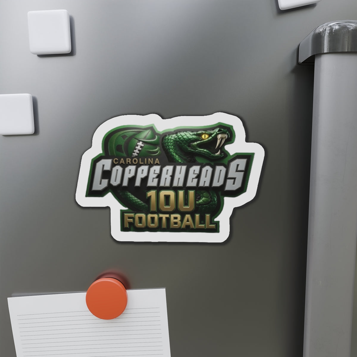 Custom Die-Cut Sports Magnets, Carolina Copperheads Team Spirit Magnet, Refrigerator Magnet, Unique Gift for Sports Fans, Football Decor