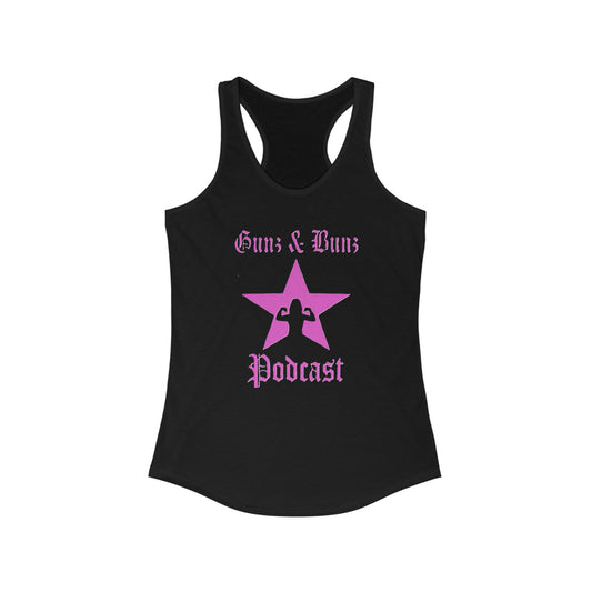 Gunz & Bunz Podcast Women's Racerback Tank Top - Ideal for Fitness Enthusiasts