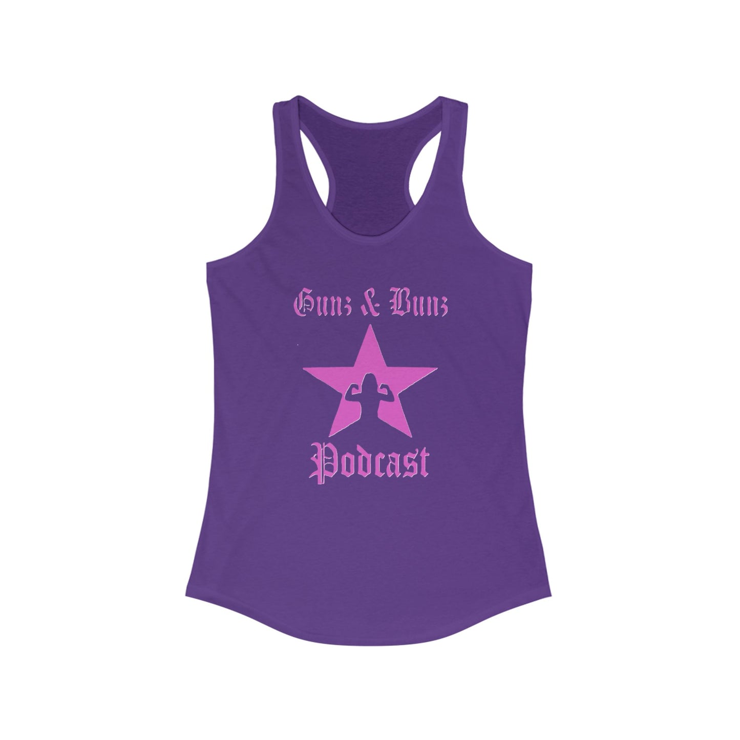 Gunz & Bunz Podcast Women's Racerback Tank Top - Ideal for Fitness Enthusiasts