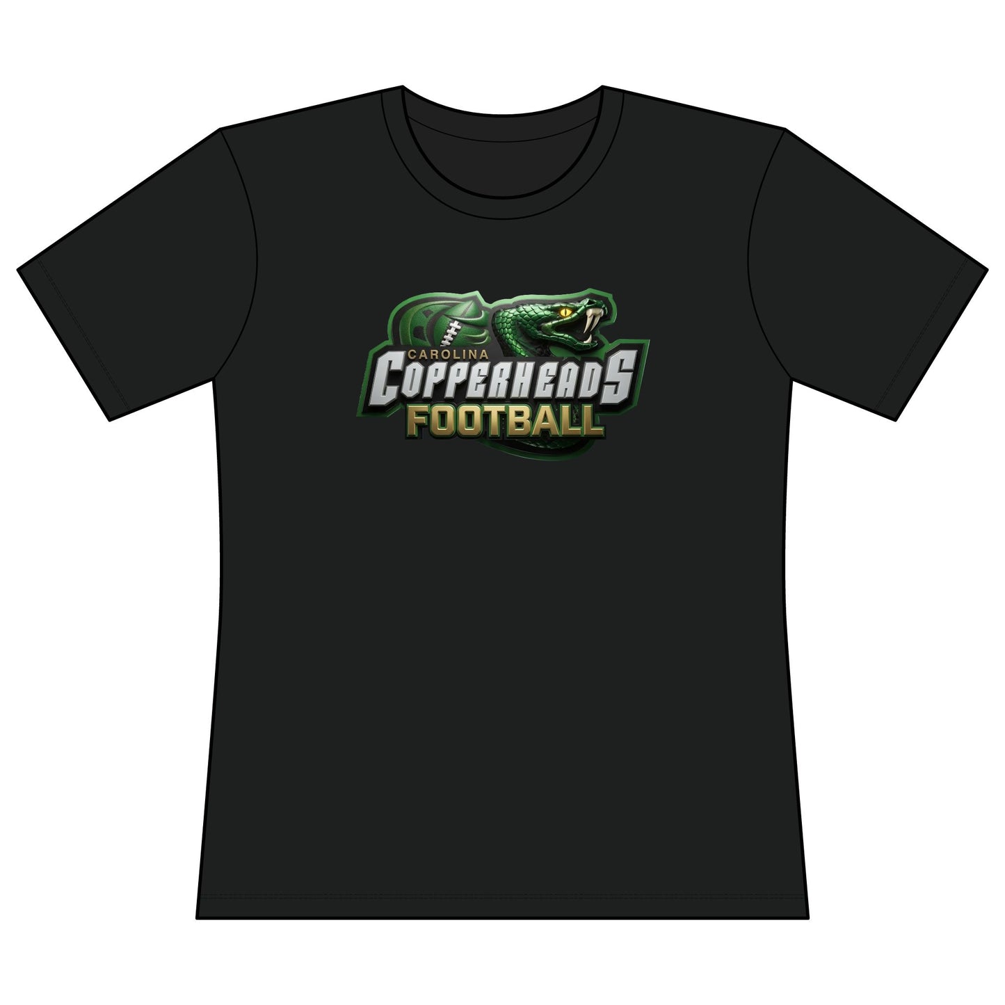 Copperheads Women's Football Tee — “Fangs Out” Performance Short Sleeve Shirt