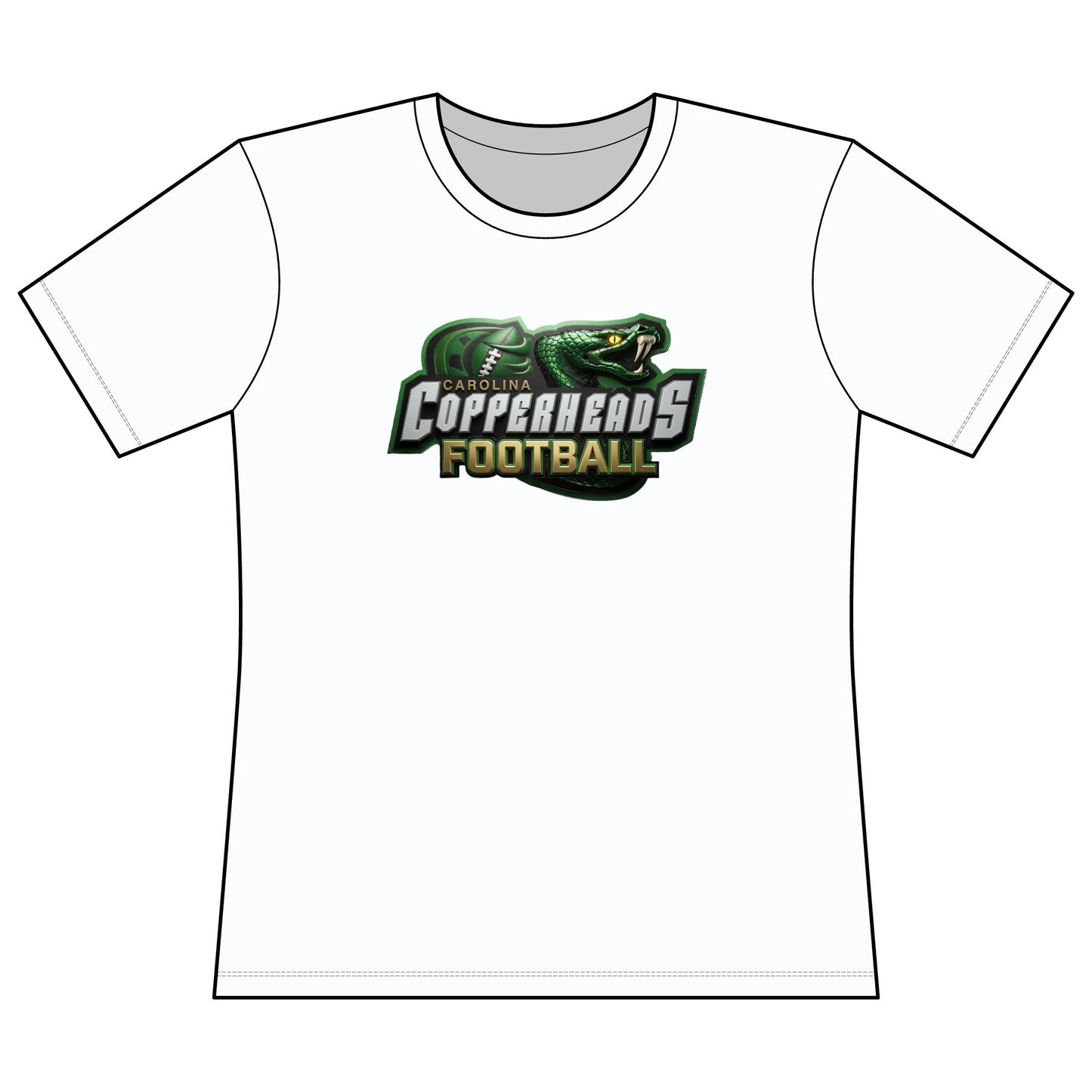 Copperheads Women's Football Tee — “Fangs Out” Performance Short Sleeve Shirt