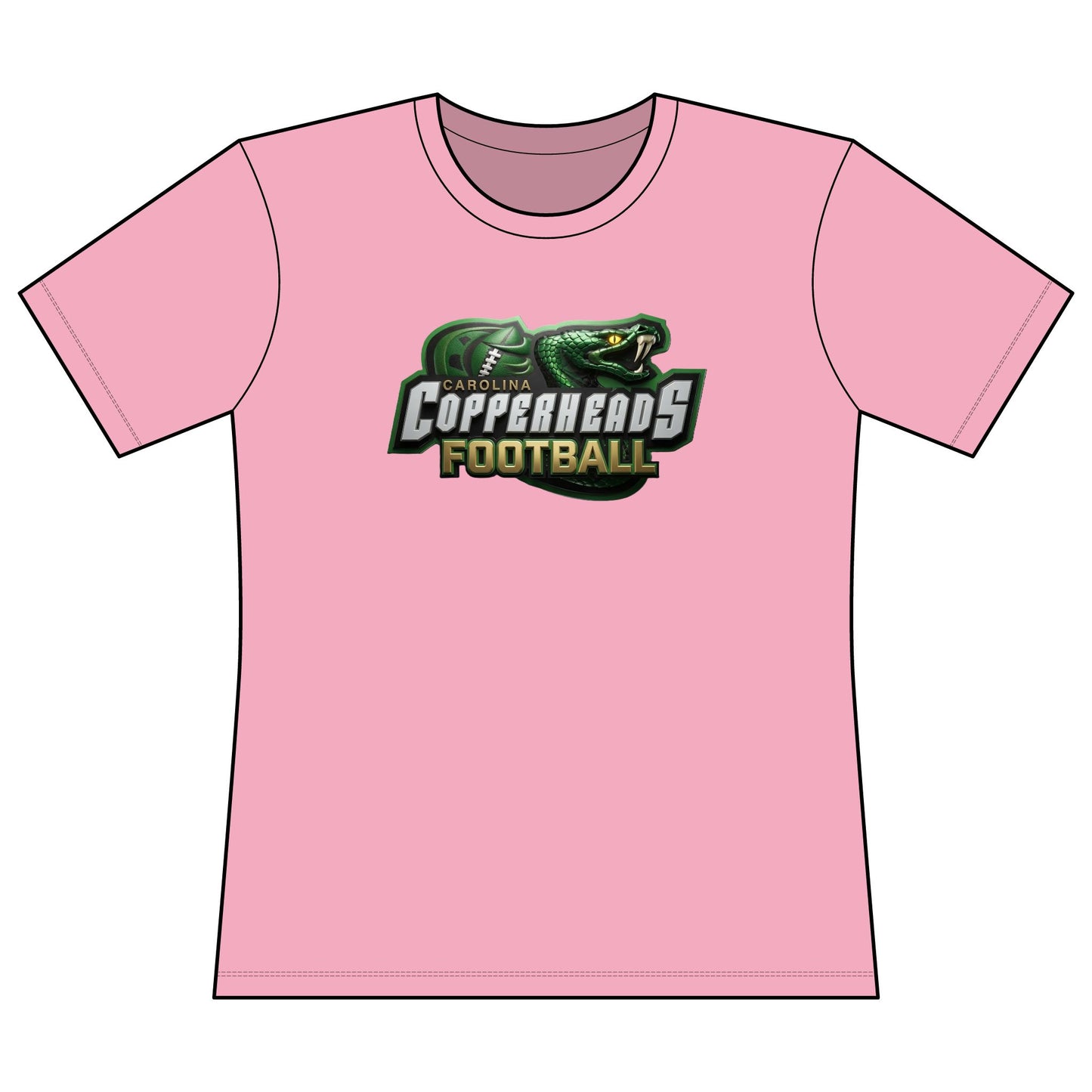 Copperheads Women's Football Tee — “Fangs Out” Performance Short Sleeve Shirt