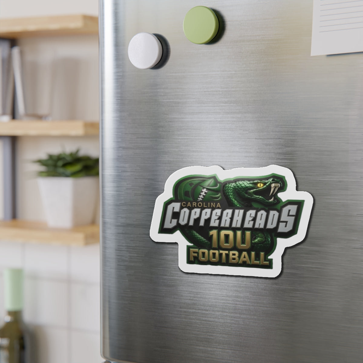 Custom Die-Cut Sports Magnets, Carolina Copperheads Team Spirit Magnet, Refrigerator Magnet, Unique Gift for Sports Fans, Football Decor