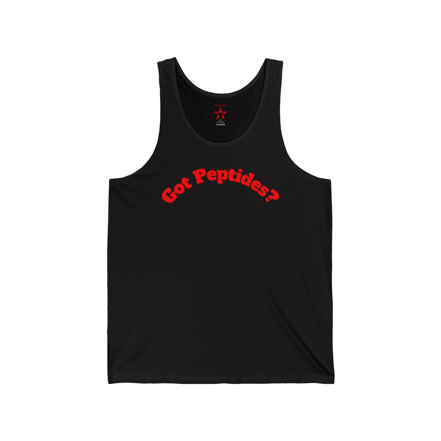 Got Peptides? Black Tank Top — Funny Fitness Science Gym Tank
