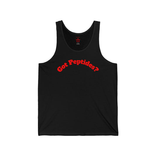 Got Peptides? Black Tank Top — Funny Fitness Science Gym Tank