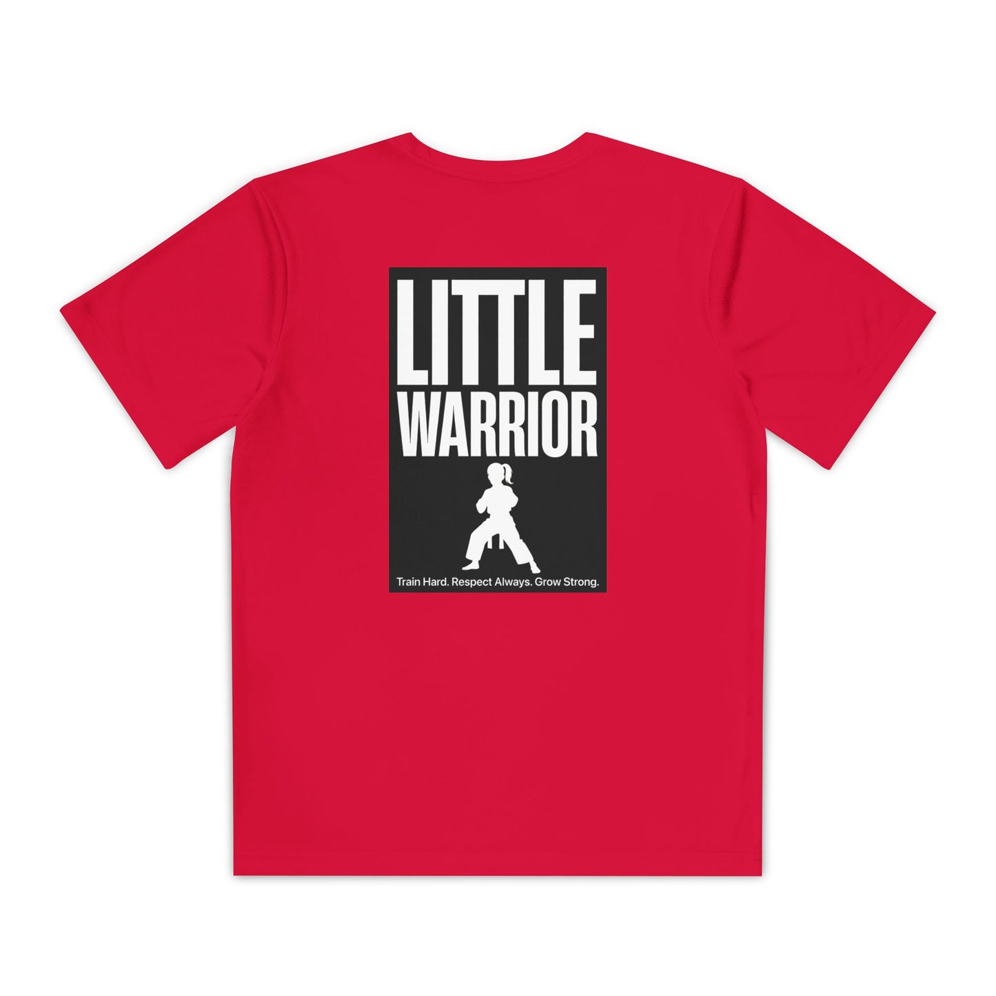 Little Female Warrior Youth Tee — Kids Martial Arts T‑Shirt (“Little Warrior” Back Design)