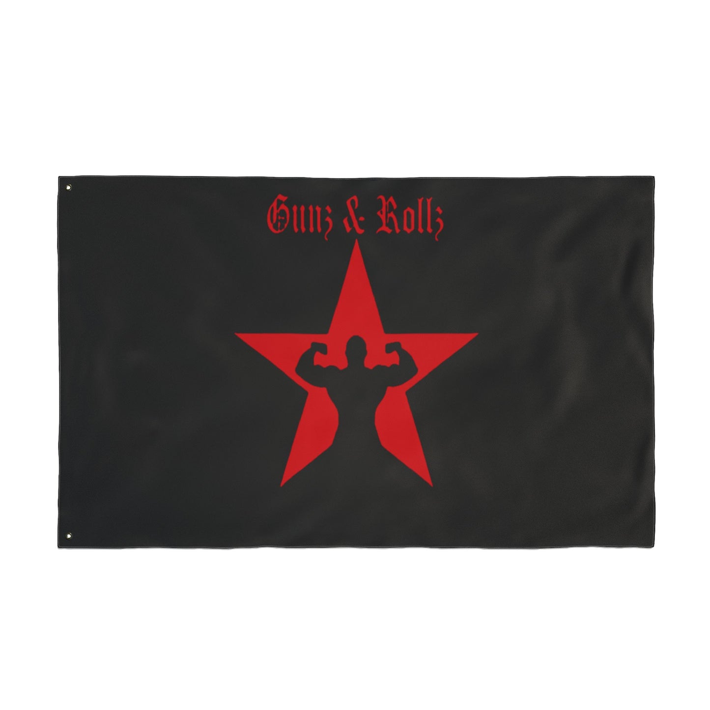 Gunz & Rollz Double Sided Flag - Bold Red Star Design for Fitness Enthusiasts