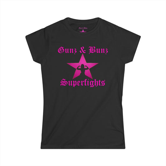 Guns & Buns Superfights Tee — Women’s Fitness Graphic Shirt