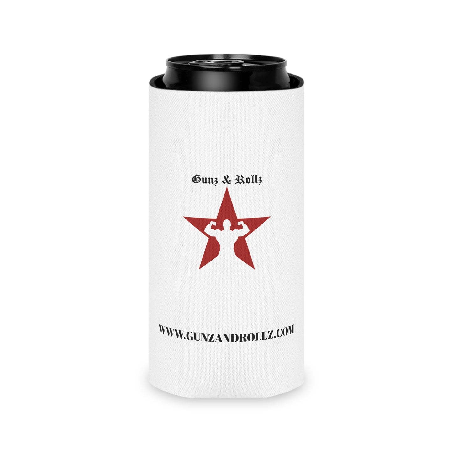 Gunz & Rollz Can Cooler - Fitness Themed Beverage Holder