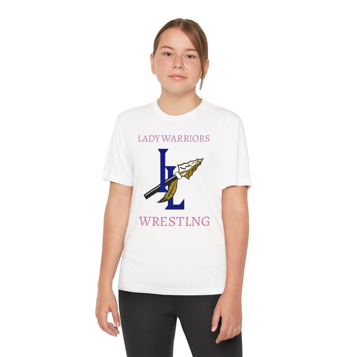 Lady Warriors Wrestling Youth Tee - Team Logo Youth Competitor Shirt