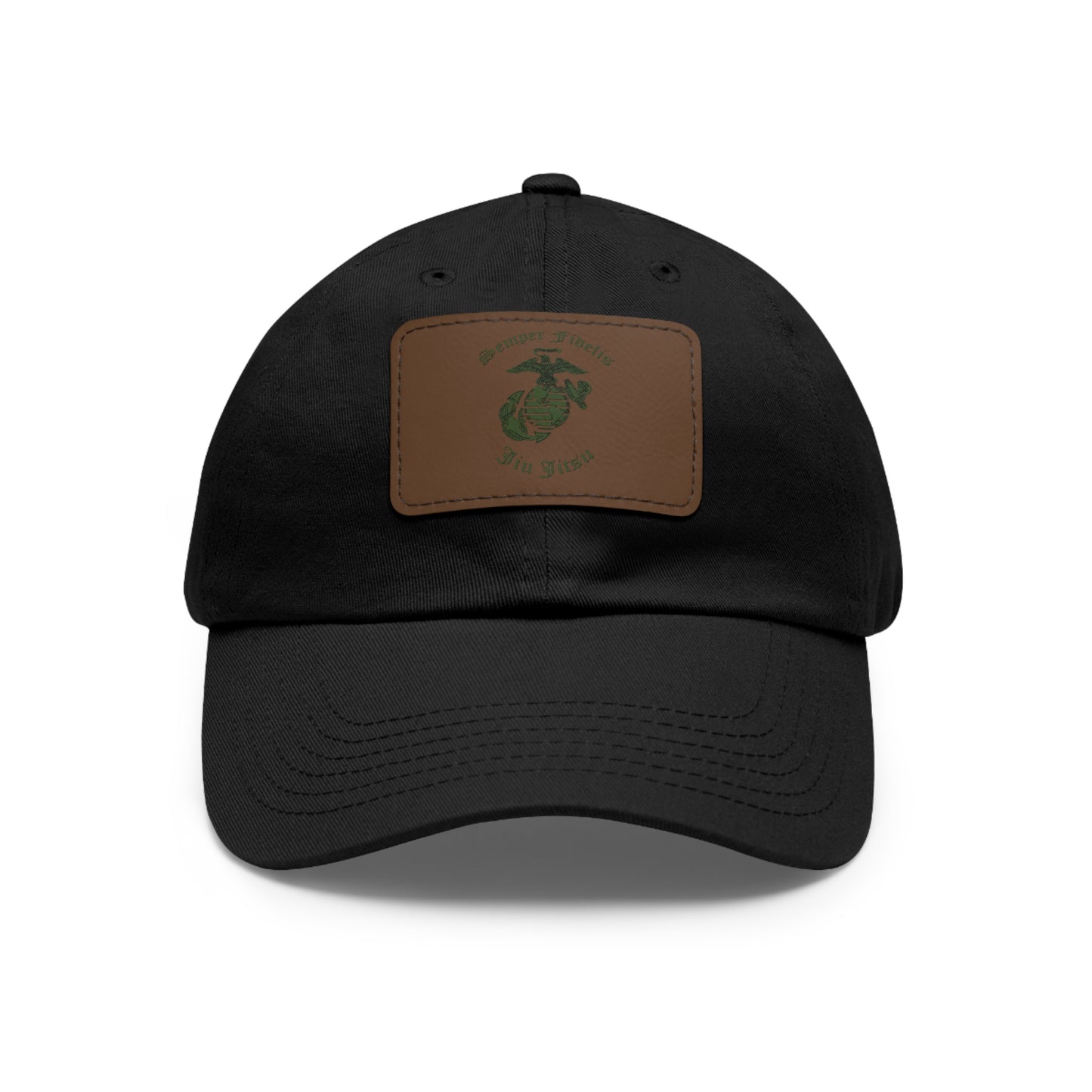 Marine Corps Jiu Jitsu Dad Hat – Leather Patch Unisex Cap | BJJ & Military Gift, Everyday Casual Accessory