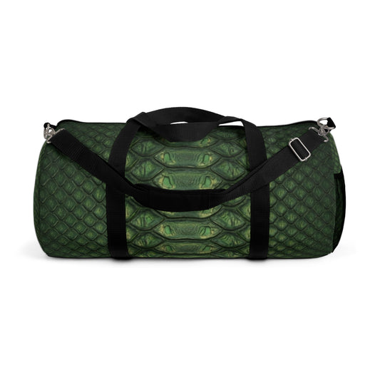 Green Snake Skin Duffel Bag – Reptile Print Travel Gym Bag