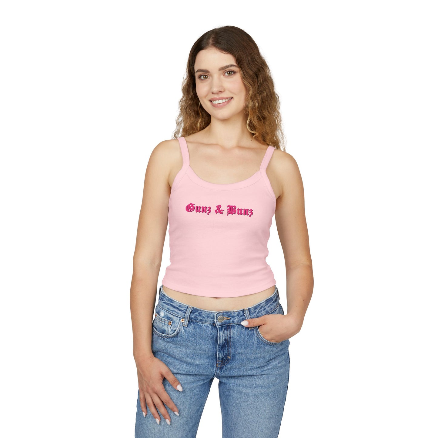 Women's 'Gunz & Bunz' / 'Yeah, I Squat' Spaghetti Strap Tank Top - Fitness Crop Tank