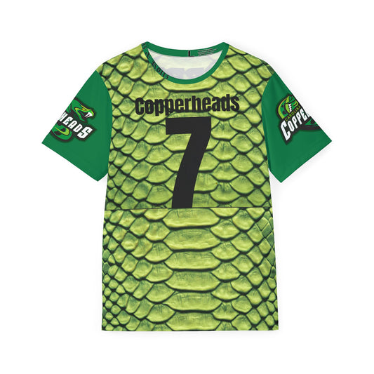 Copperheads Green Scale Sports Jersey — Custom Number 7 "The Wall"