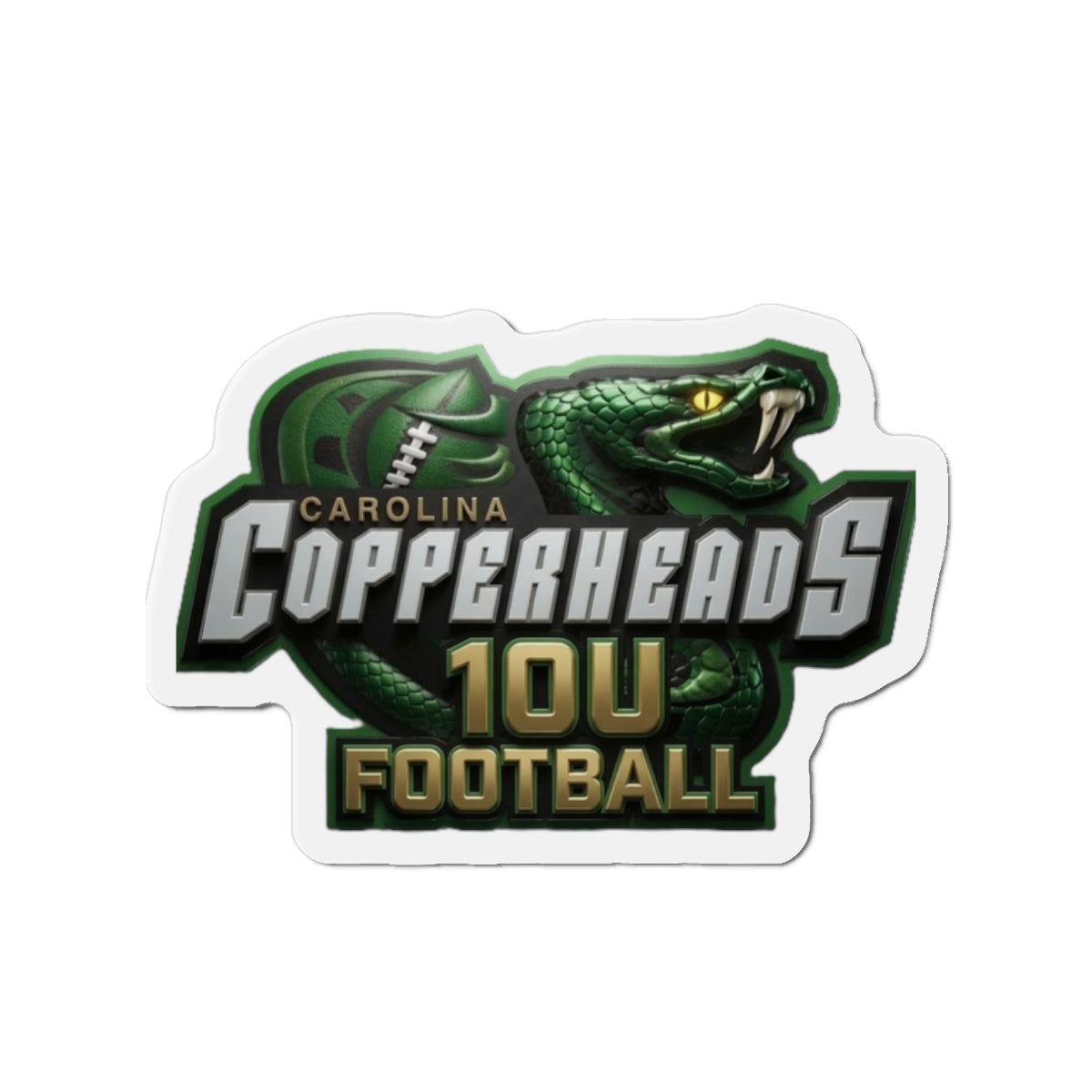 Custom Die-Cut Sports Magnets, Carolina Copperheads Team Spirit Magnet, Refrigerator Magnet, Unique Gift for Sports Fans, Football Decor