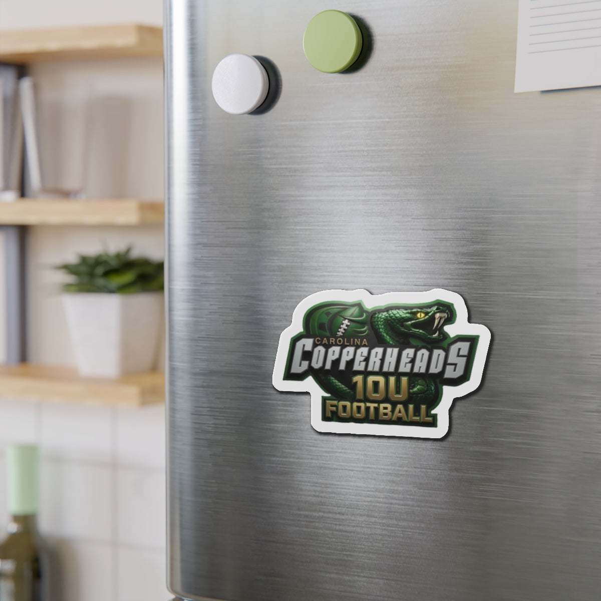 Custom Die-Cut Sports Magnets, Carolina Copperheads Team Spirit Magnet, Refrigerator Magnet, Unique Gift for Sports Fans, Football Decor