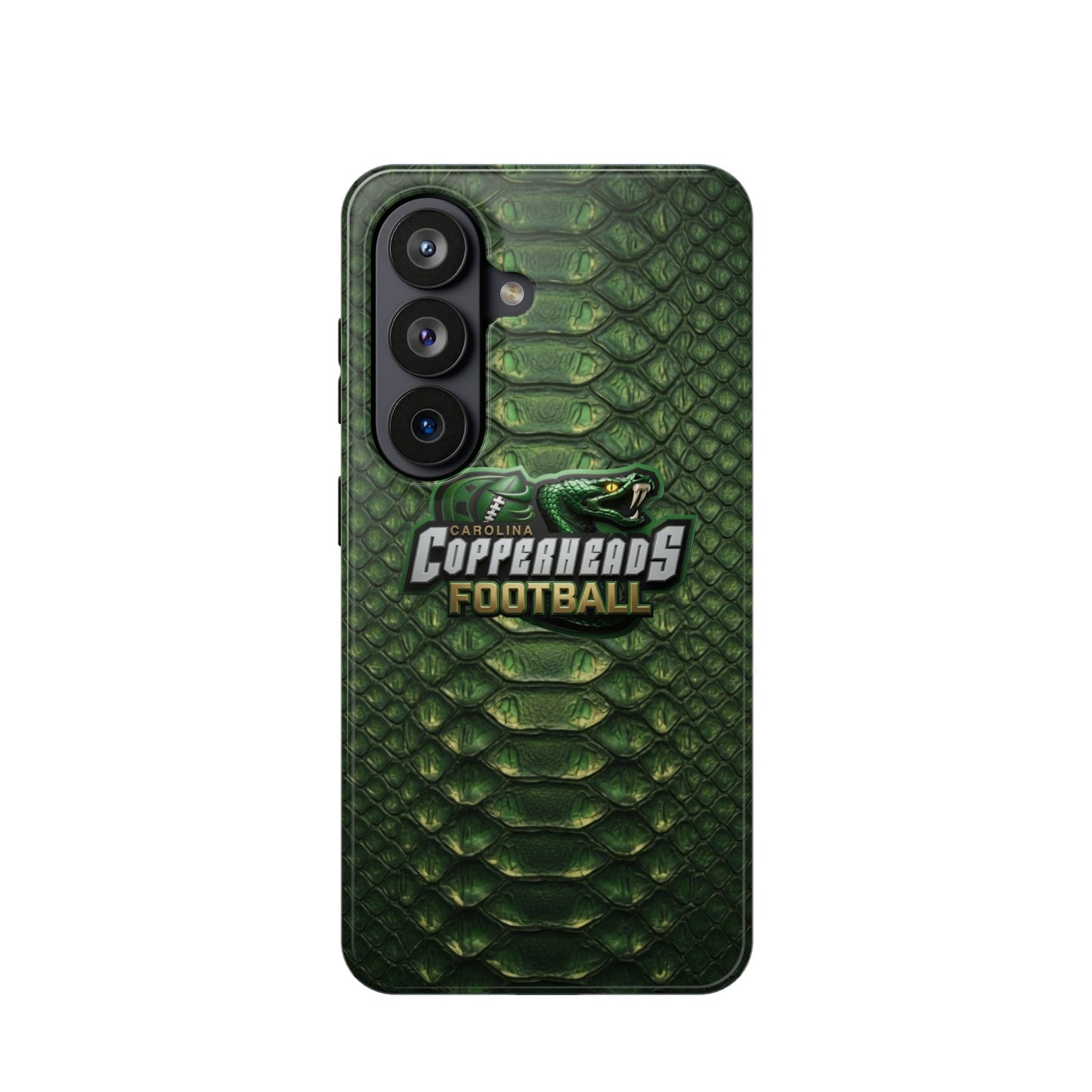 Copperheads Football Magnetic Impact-Resistant Phone Case — Green Snake Scale Design