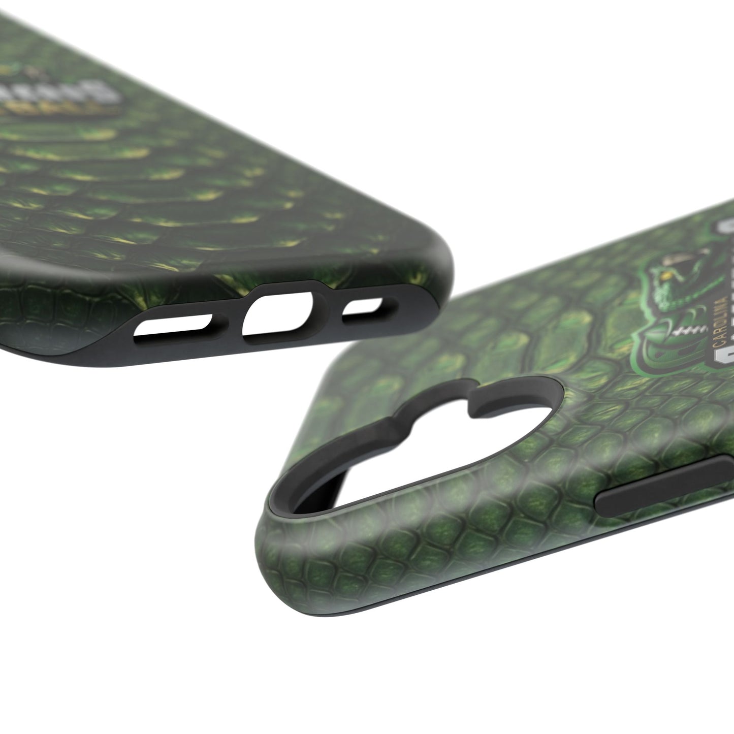 Copperheads Football Magnetic Impact-Resistant Phone Case — Green Snake Scale Design