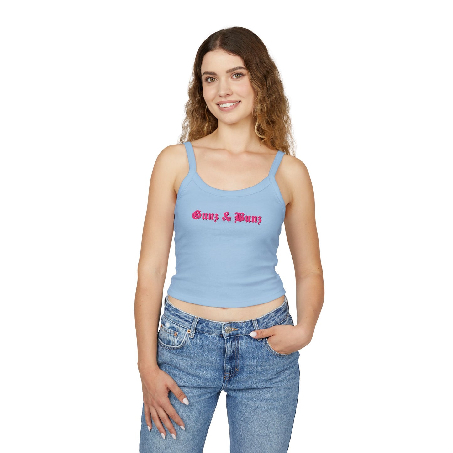 Women's 'Gunz & Bunz' / 'Yeah, I Squat' Spaghetti Strap Tank Top - Fitness Crop Tank