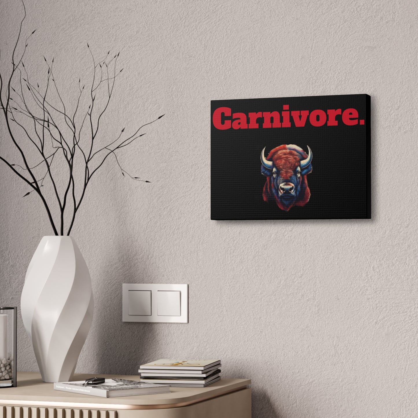 Carnivore Wall Art Canvas - Bold Bison Design for Meat Lovers