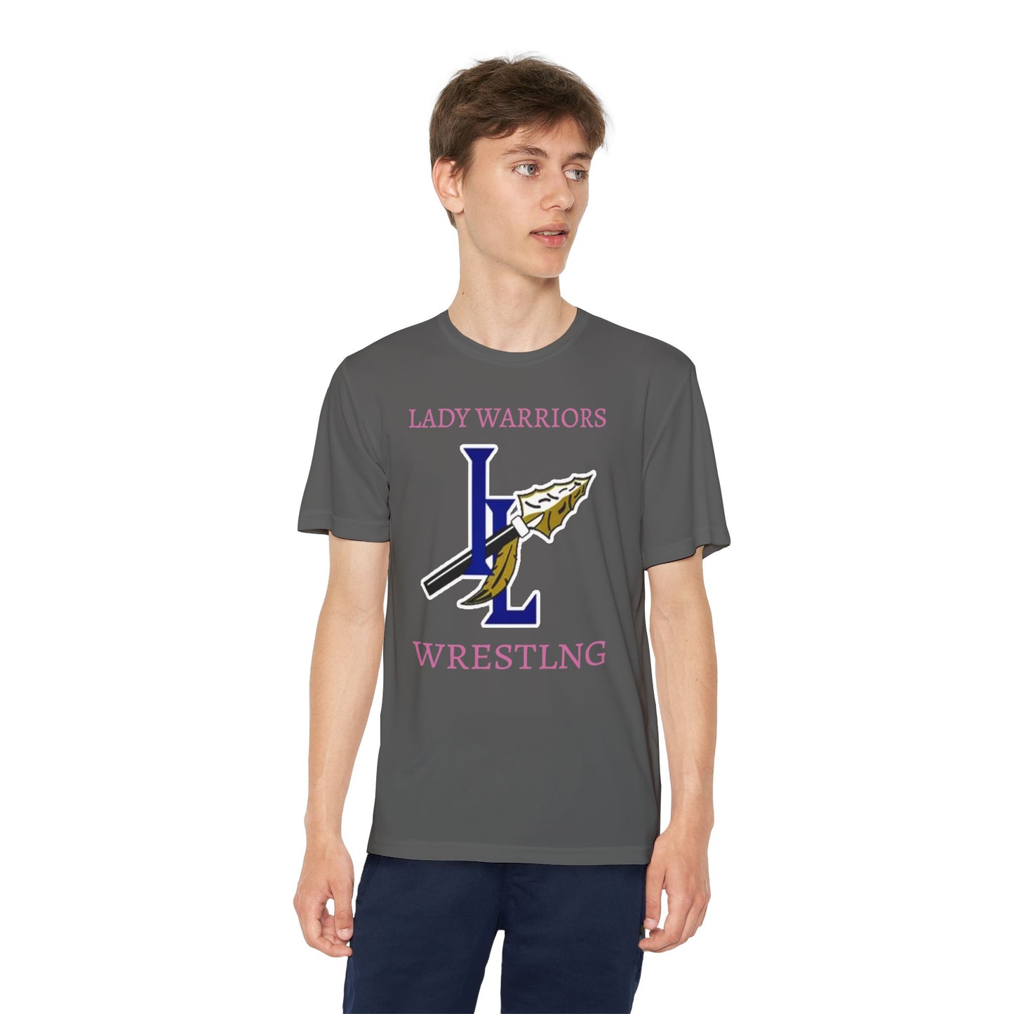 Lady Warriors Wrestling Youth Tee - Team Logo Youth Competitor Shirt